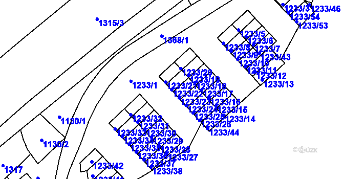 Parcela st. 1233/22 v KÚ Bukov, Katastrální mapa