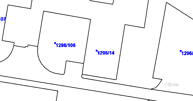 Parcela st. 1296/14 v KÚ Bukov, Katastrální mapa
