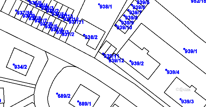 Parcela st. 939/11 v KÚ Bukov, Katastrální mapa