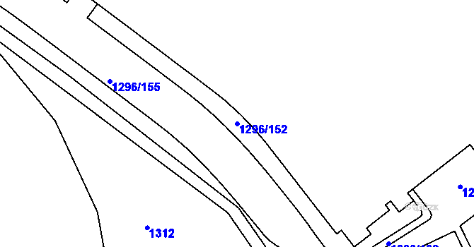 Parcela st. 1296/152 v KÚ Bukov, Katastrální mapa