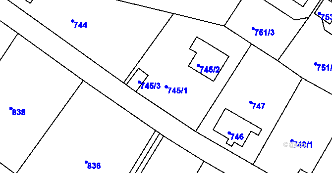 Parcela st. 745/1 v KÚ Bukov, Katastrální mapa