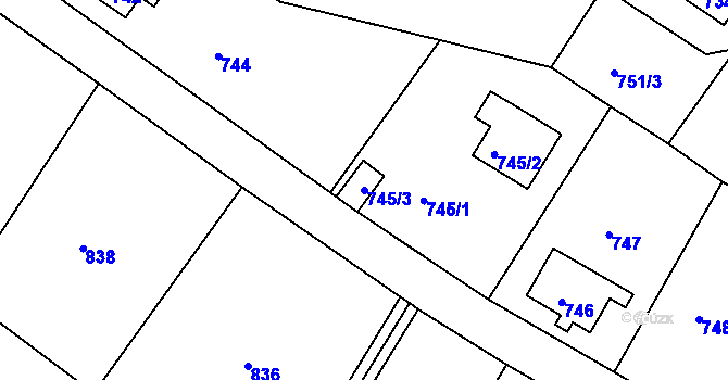 Parcela st. 745/3 v KÚ Bukov, Katastrální mapa