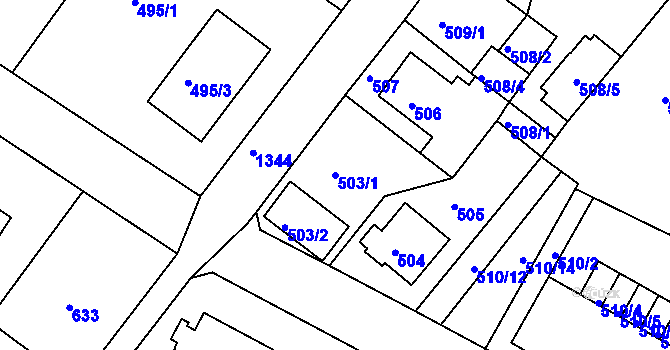 Parcela st. 503/1 v KÚ Bukov, Katastrální mapa