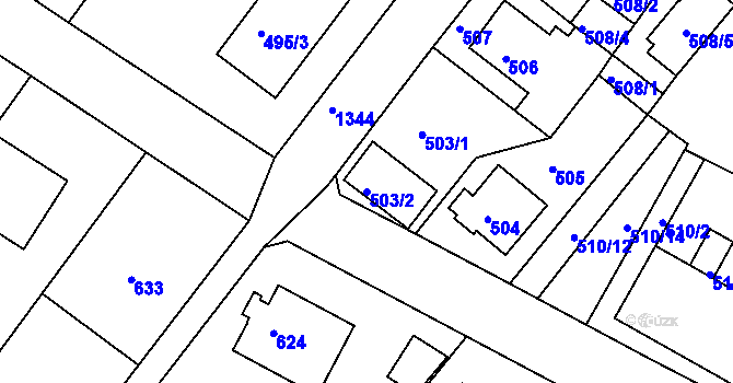 Parcela st. 503/2 v KÚ Bukov, Katastrální mapa