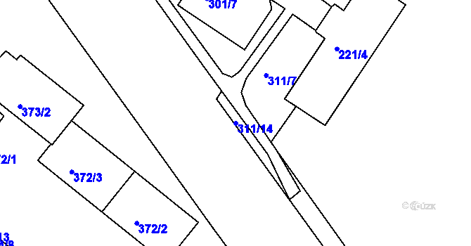 Parcela st. 311/14 v KÚ Bukov, Katastrální mapa