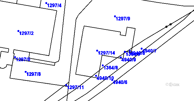 Parcela st. 1297/14 v KÚ Bukov, Katastrální mapa