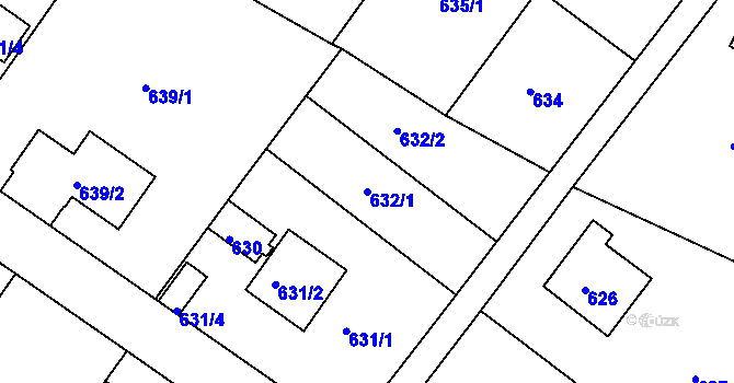 Parcela st. 632/1 v KÚ Bukov, Katastrální mapa