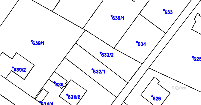 Parcela st. 632/2 v KÚ Bukov, Katastrální mapa