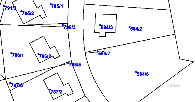Parcela st. 584/7 v KÚ Bukov, Katastrální mapa