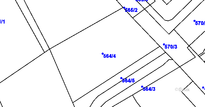 Parcela st. 564/4 v KÚ Bukov, Katastrální mapa