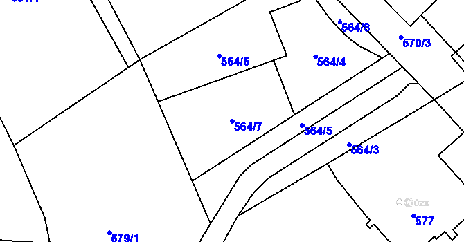 Parcela st. 564/7 v KÚ Bukov, Katastrální mapa
