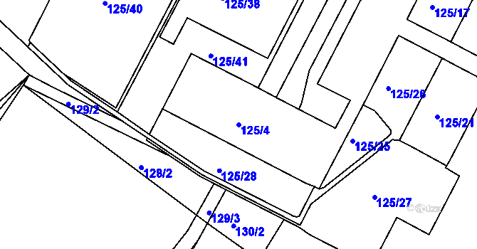 Parcela st. 125/4 v KÚ Všebořice, Katastrální mapa