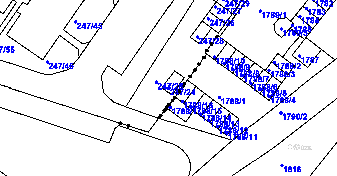Parcela st. 247/24 v KÚ Všebořice, Katastrální mapa