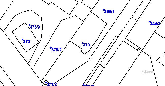 Parcela st. 370 v KÚ Všebořice, Katastrální mapa