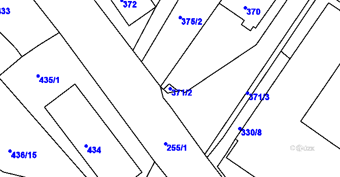 Parcela st. 371/2 v KÚ Všebořice, Katastrální mapa