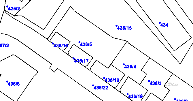 Parcela st. 436/5 v KÚ Všebořice, Katastrální mapa