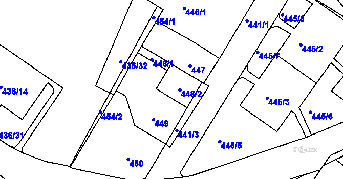 Parcela st. 448 v KÚ Všebořice, Katastrální mapa