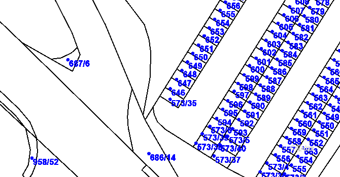 Parcela st. 646 v KÚ Všebořice, Katastrální mapa