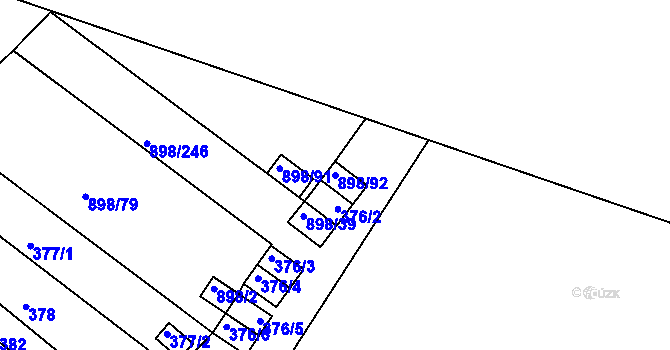 Parcela st. 898/92 v KÚ Všebořice, Katastrální mapa