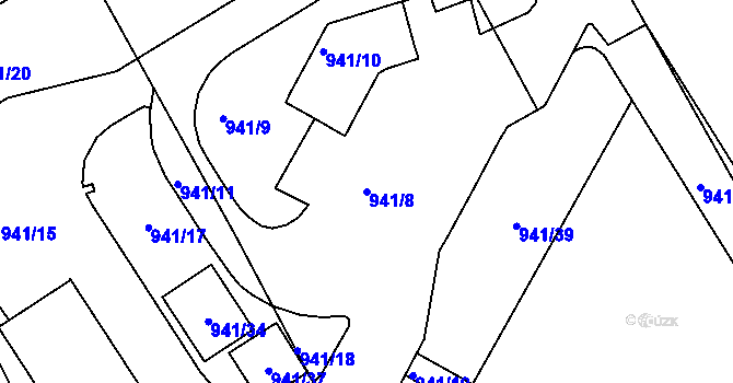 Parcela st. 941/8 v KÚ Všebořice, Katastrální mapa