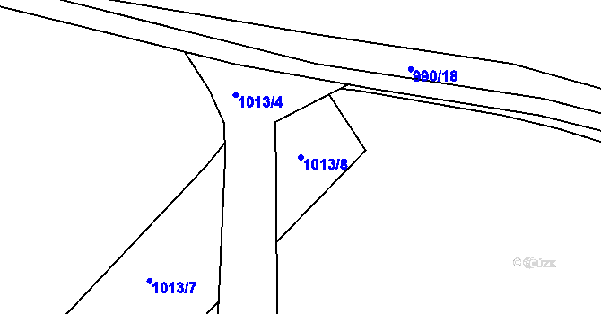 Parcela st. 1013/8 v KÚ Všebořice, Katastrální mapa