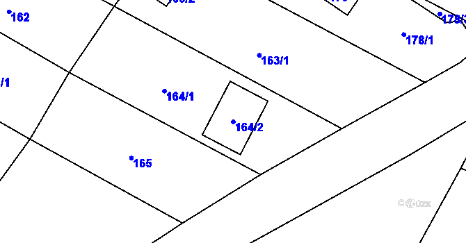 Parcela st. 164/2 v KÚ Všebořice, Katastrální mapa