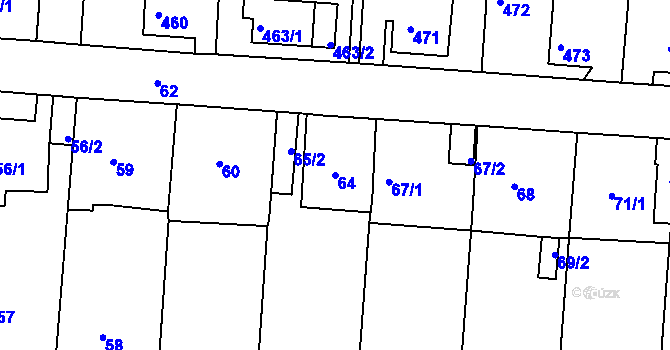 Parcela st. 64 v KÚ Střekov, Katastrální mapa