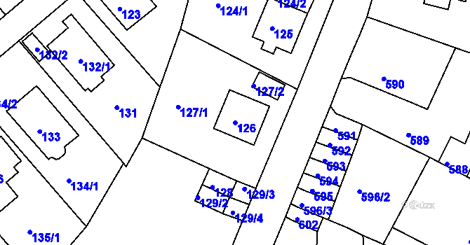 Parcela st. 126 v KÚ Střekov, Katastrální mapa