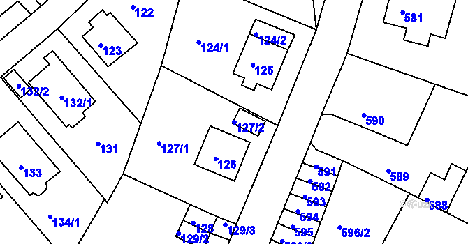 Parcela st. 127/2 v KÚ Střekov, Katastrální mapa