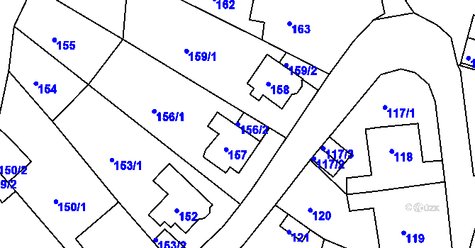Parcela st. 156/2 v KÚ Střekov, Katastrální mapa