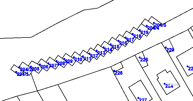 Parcela st. 213 v KÚ Střekov, Katastrální mapa