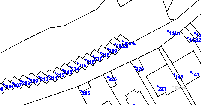 Parcela st. 218 v KÚ Střekov, Katastrální mapa