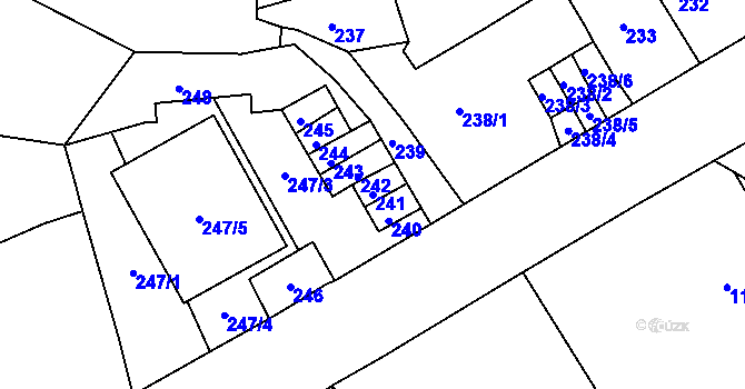 Parcela st. 241 v KÚ Střekov, Katastrální mapa