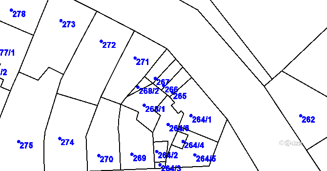 Parcela st. 266 v KÚ Střekov, Katastrální mapa