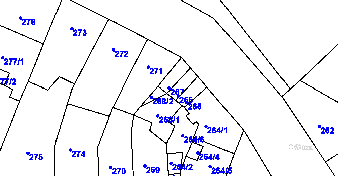 Parcela st. 267 v KÚ Střekov, Katastrální mapa