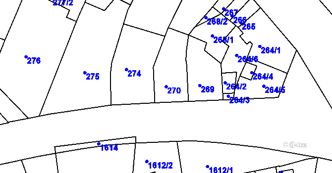 Parcela st. 270 v KÚ Střekov, Katastrální mapa