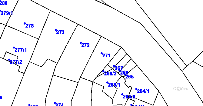 Parcela st. 271 v KÚ Střekov, Katastrální mapa