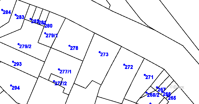 Parcela st. 273 v KÚ Střekov, Katastrální mapa