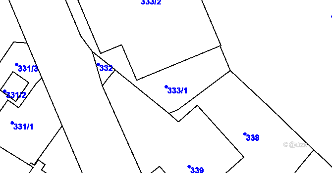 Parcela st. 333/1 v KÚ Střekov, Katastrální mapa