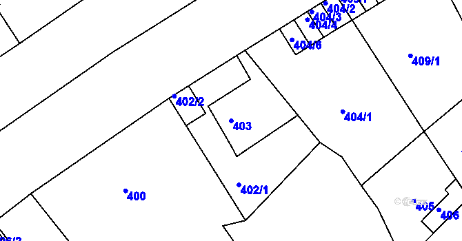 Parcela st. 403 v KÚ Střekov, Katastrální mapa