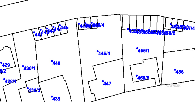 Parcela st. 446/1 v KÚ Střekov, Katastrální mapa