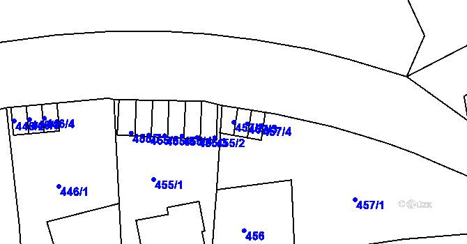 Parcela st. 457/2 v KÚ Střekov, Katastrální mapa