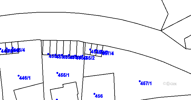 Parcela st. 457/3 v KÚ Střekov, Katastrální mapa