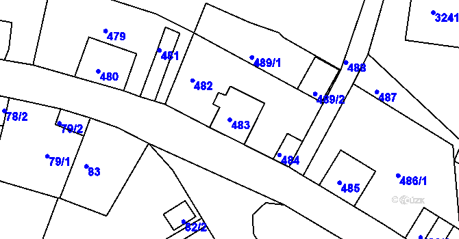Parcela st. 483 v KÚ Střekov, Katastrální mapa