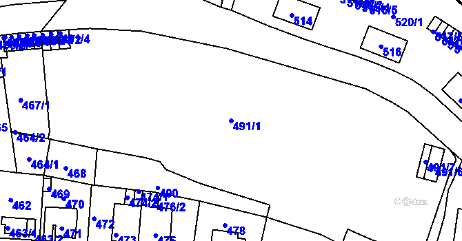 Parcela st. 491/1 v KÚ Střekov, Katastrální mapa