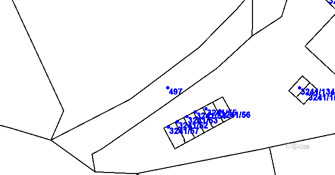 Parcela st. 497 v KÚ Střekov, Katastrální mapa