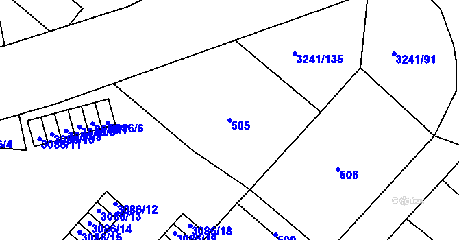 Parcela st. 505 v KÚ Střekov, Katastrální mapa
