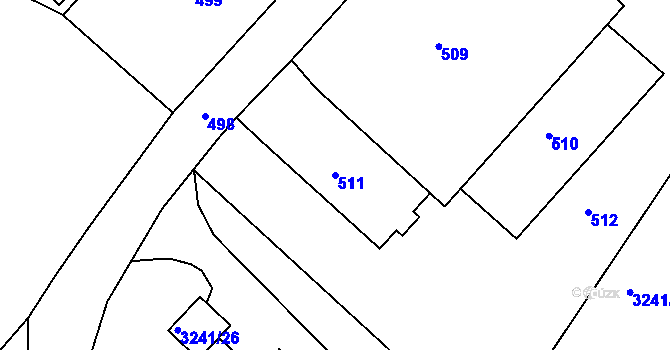 Parcela st. 511 v KÚ Střekov, Katastrální mapa