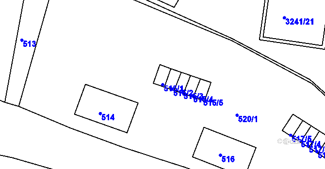 Parcela st. 515/1 v KÚ Střekov, Katastrální mapa