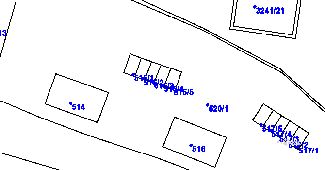 Parcela st. 515/4 v KÚ Střekov, Katastrální mapa